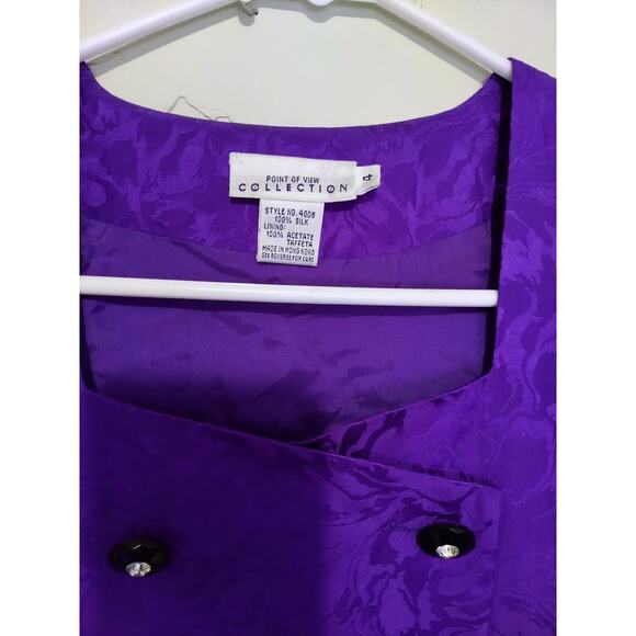 Vintage Silk  Point of View Collection Royal Purple Two-Piece Set - Picture 6 of 6